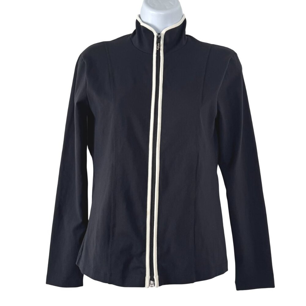 Blue Fish Jacket Womens Size 2 Black White Full Zip Stretch NWT‎ CJ-2030